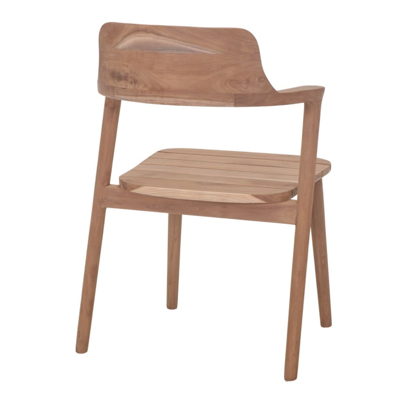 Fauteuil de table scandinave en teck massif naturel 58x48x77 cm Bomen  - 4