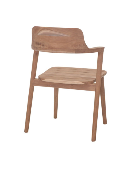 Fauteuil de table scandinave en teck massif naturel 58x48x77 cm Bomen  - 4