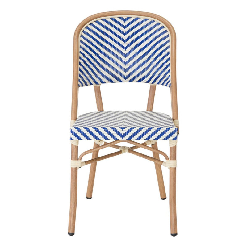 Chaise bistrot extérieure bleu et blanc en aluminium 47x60x86 cm Senea  - 3