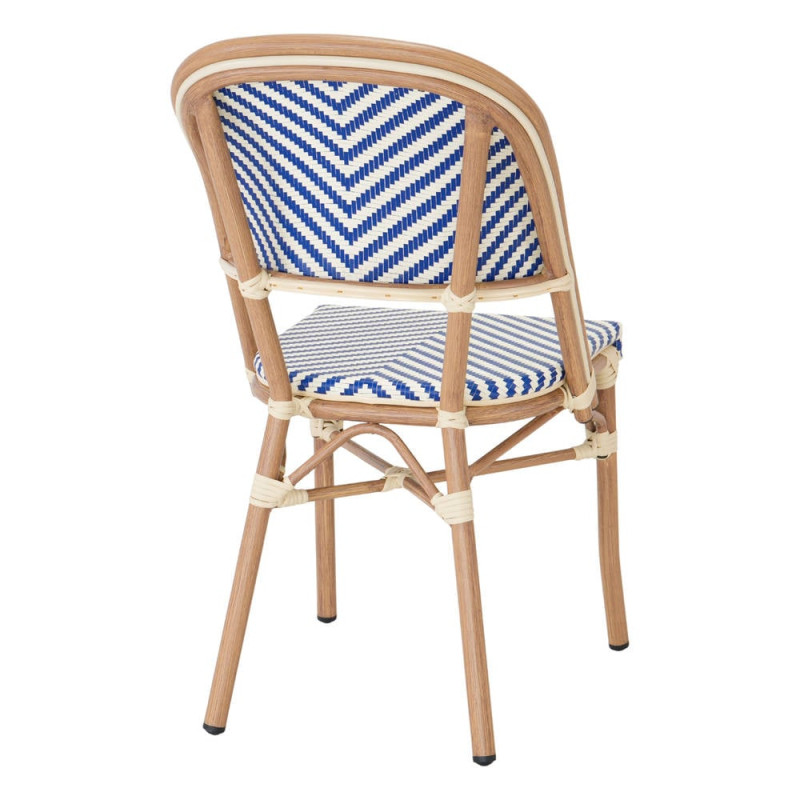 Chaise bistrot extérieure bleu et blanc en aluminium 47x60x86 cm Senea  - 4