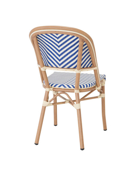 Chaise bistrot extérieure bleu et blanc en aluminium 47x60x86 cm Senea  - 4