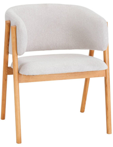 Chaise de salle à manger scandinave beige en orme 52x61x81 cm Remaa  - 1