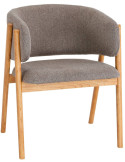 Chaise salle à manger marron en tissu et orme 52x61x81 cm Remaa