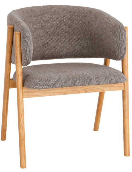Chaise salle à manger marron en tissu et orme 52x61x81 cm Remaa  - 1
