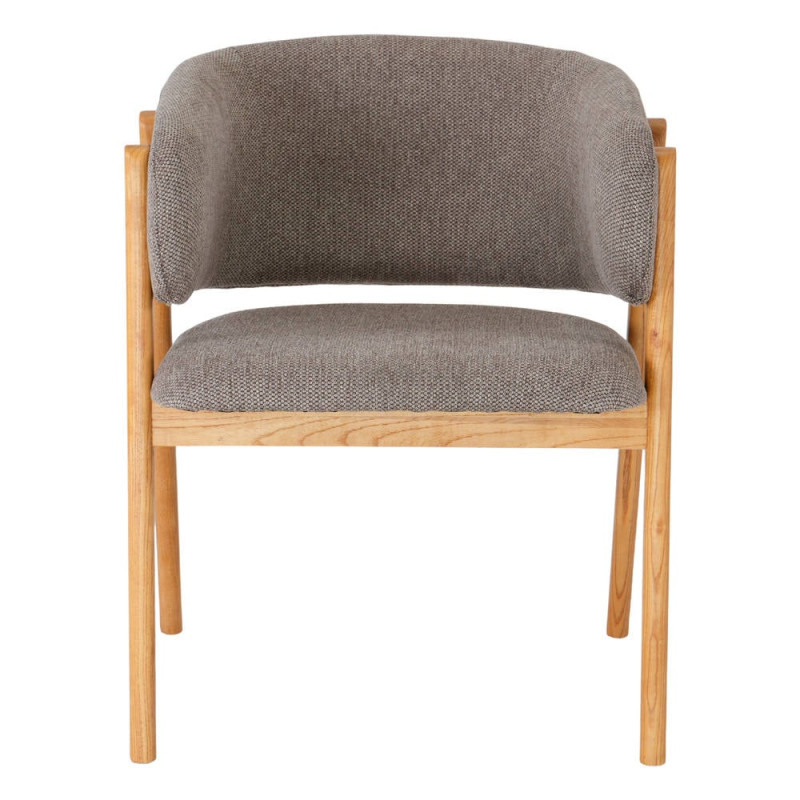 Chaise salle à manger marron en tissu et orme 52x61x81 cm Remaa  - 2