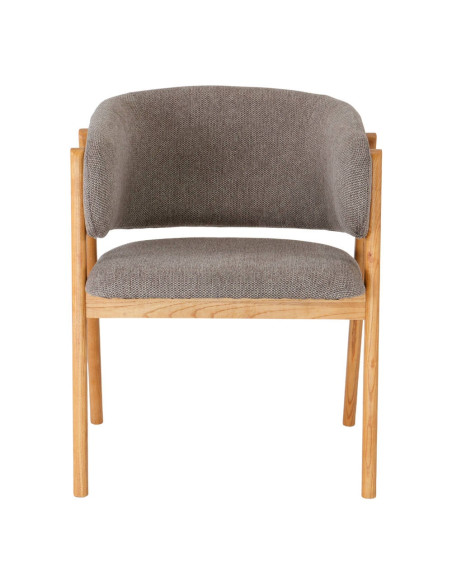 Chaise salle à manger marron en tissu et orme 52x61x81 cm Remaa  - 2