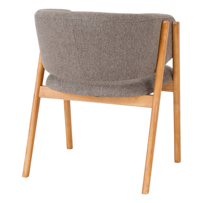 Chaise salle à manger marron en tissu et orme 52x61x81 cm Remaa  - 4