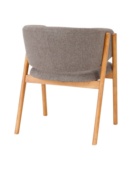 Chaise salle à manger marron en tissu et orme 52x61x81 cm Remaa  - 4