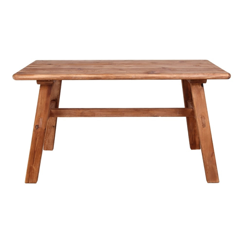 Table à manger en pin recyclé naturel 140x75x75 cm Narea  - 3