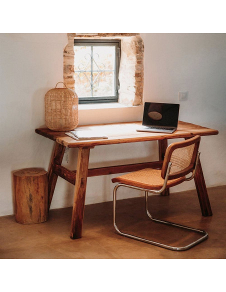 Table à manger en pin recyclé naturel 140x75x75 cm Narea  - 10