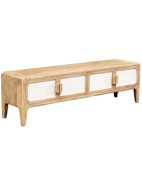 Meuble TV manguier bambou 4 portes 175x40x50 cm Magol  - 1