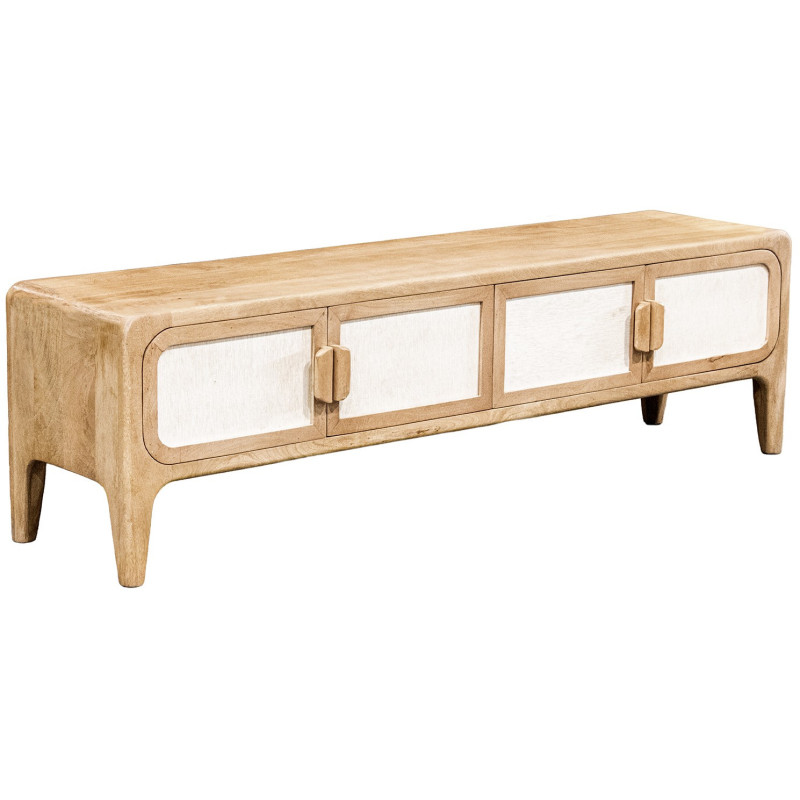 Meuble TV manguier bambou 4 portes 175x40x50 cm Magol  - 1