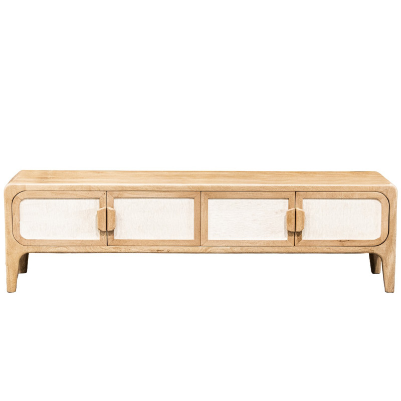 Meuble TV manguier bambou 4 portes 175x40x50 cm Magol  - 3