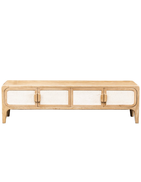 Meuble TV manguier bambou 4 portes 175x40x50 cm Magol  - 3