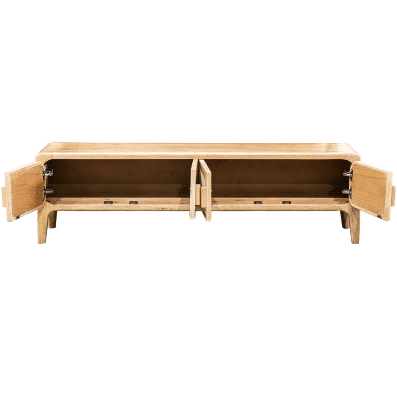 Meuble TV manguier bambou 4 portes 175x40x50 cm Magol  - 4