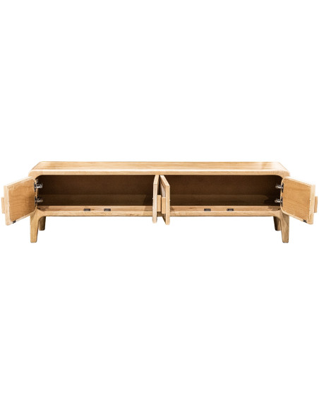 Meuble TV manguier bambou 4 portes 175x40x50 cm Magol  - 4