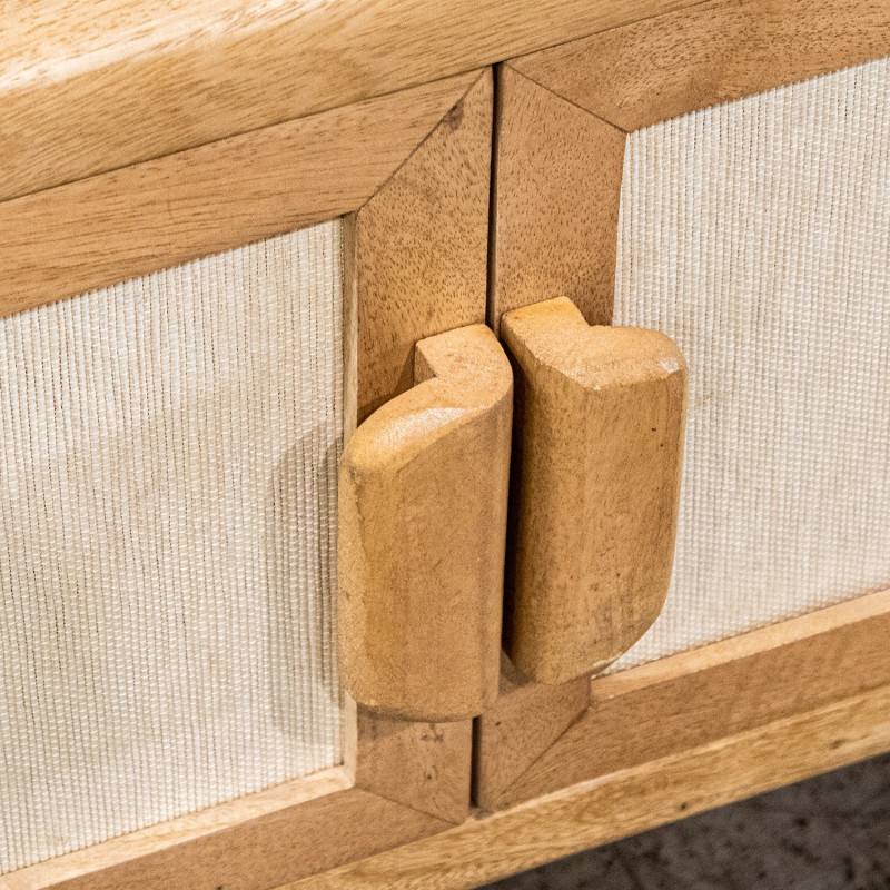 Meuble TV manguier bambou 4 portes 175x40x50 cm Magol  - 7
