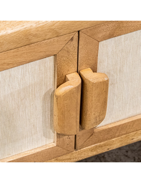 Meuble TV manguier bambou 4 portes 175x40x50 cm Magol  - 7