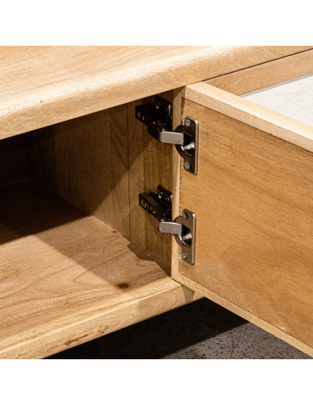 Meuble TV manguier bambou 4 portes 175x40x50 cm Magol  - 9