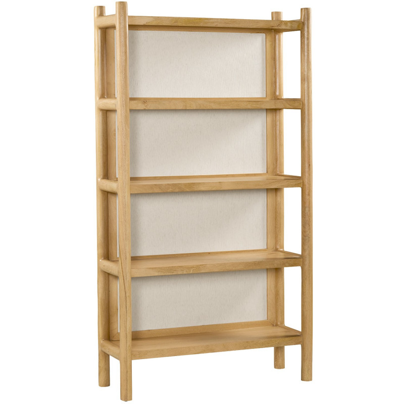 Bibliothèque 5 étagères manguier bambou 100x35x180 cm Magol  - 1