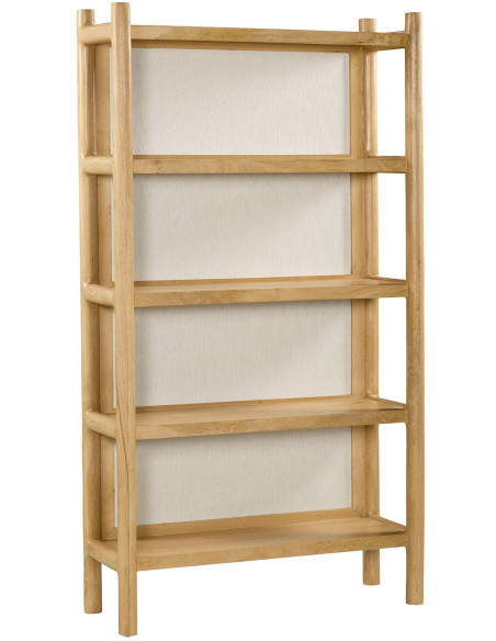 Bibliothèque 5 étagères manguier bambou 100x35x180 cm Magol  - 1