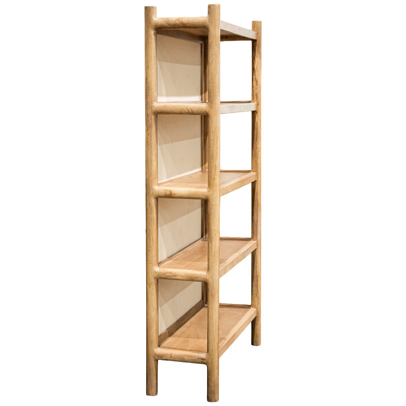 Bibliothèque 5 étagères manguier bambou 100x35x180 cm Magol  - 4