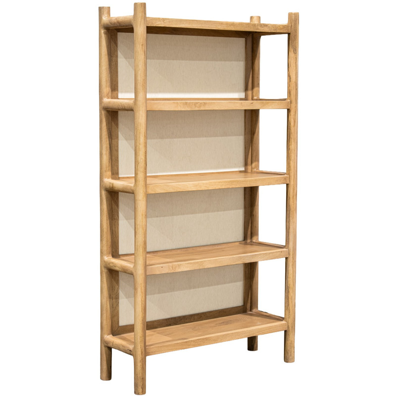 Bibliothèque 5 étagères manguier bambou 100x35x180 cm Magol  - 5