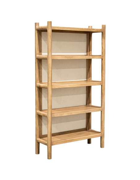 Bibliothèque 5 étagères manguier bambou 100x35x180 cm Magol  - 5