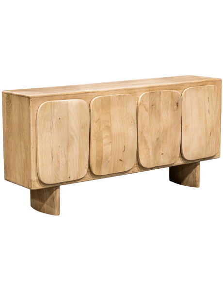 Buffet 4 portes manguier design organique 166x40x80 cm Dasis  - 1