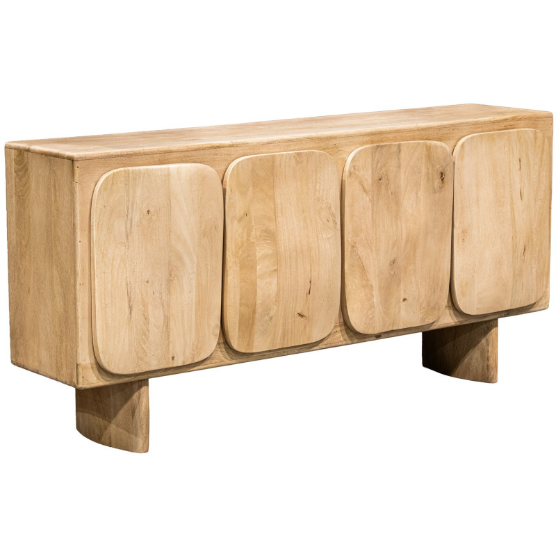 Buffet 4 portes manguier design organique 166x40x80 cm Dasis  - 1