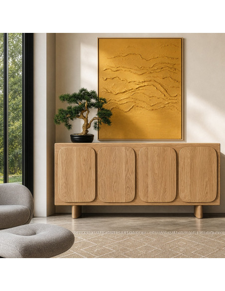 Buffet 4 portes manguier design organique 166x40x80 cm Dasis  - 2