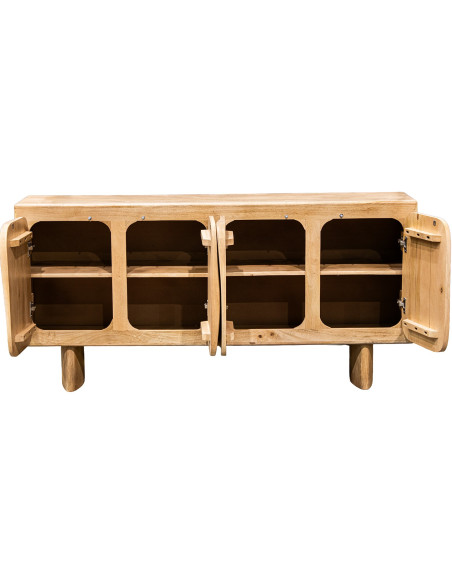 Buffet 4 portes manguier design organique 166x40x80 cm Dasis  - 4