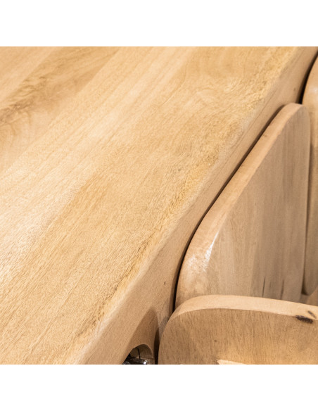 Buffet 4 portes manguier design organique 166x40x80 cm Dasis  - 7