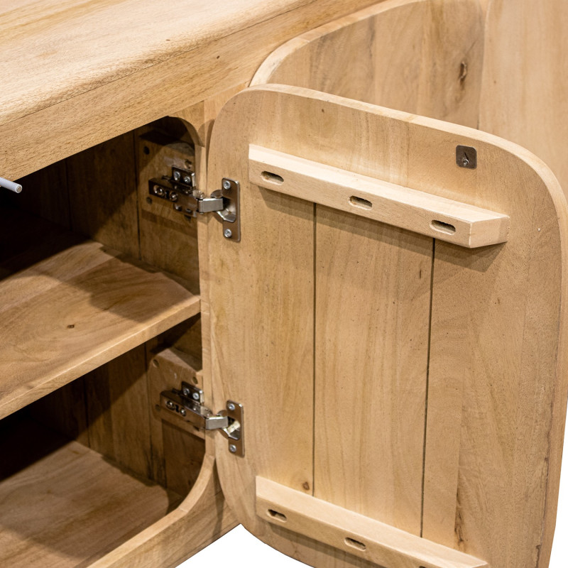 Buffet 4 portes manguier design organique 166x40x80 cm Dasis  - 8