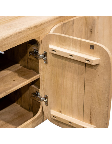 Buffet 4 portes manguier design organique 166x40x80 cm Dasis  - 8