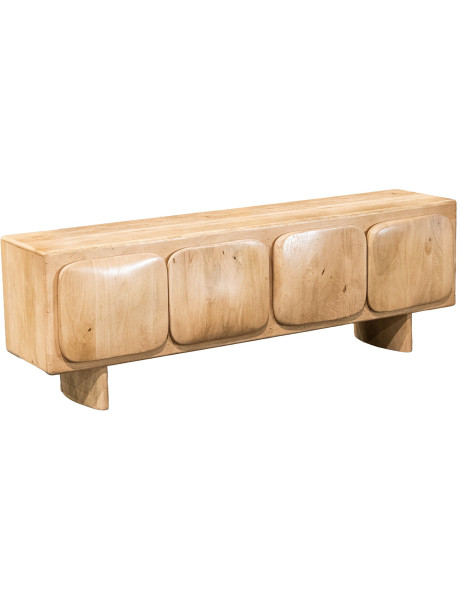 Meuble TV 4 portes bois de manguier 166x40x55 cm Dasis  - 1