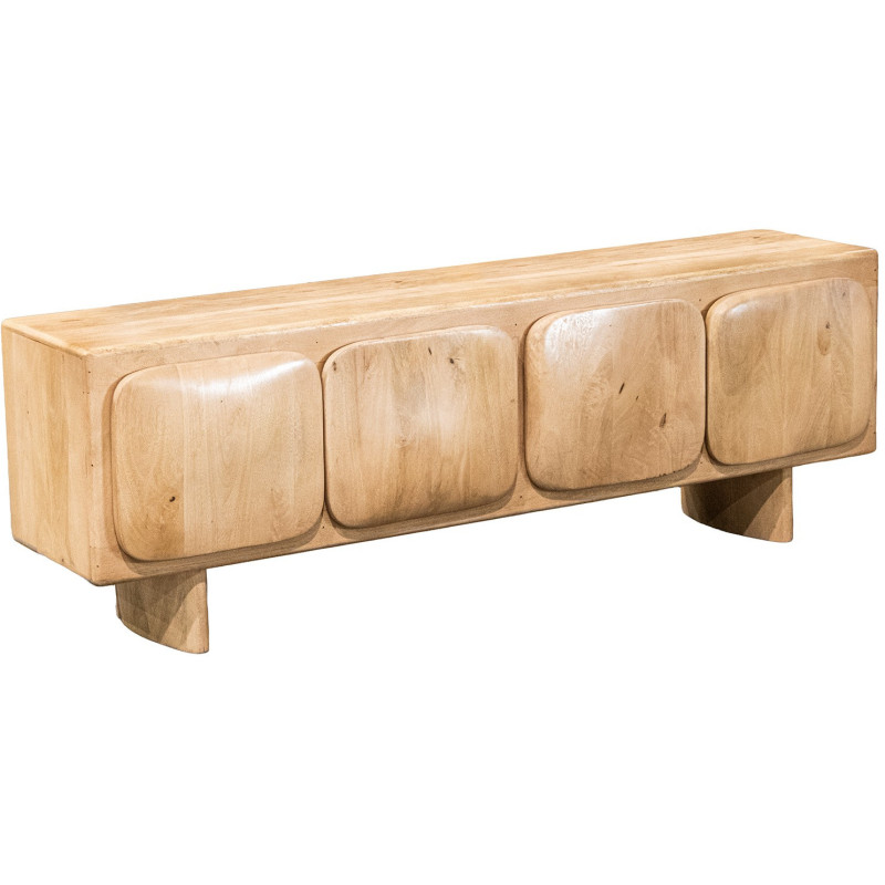 Meuble TV 4 portes bois de manguier 166x40x55 cm Dasis  - 1