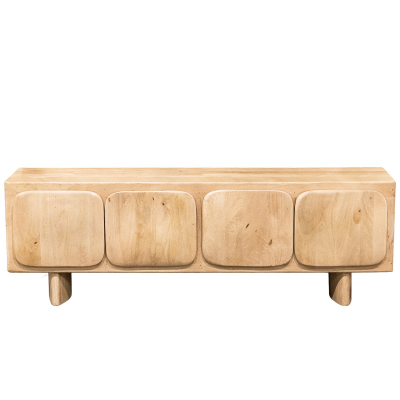 Meuble TV 4 portes bois de manguier 166x40x55 cm Dasis  - 3