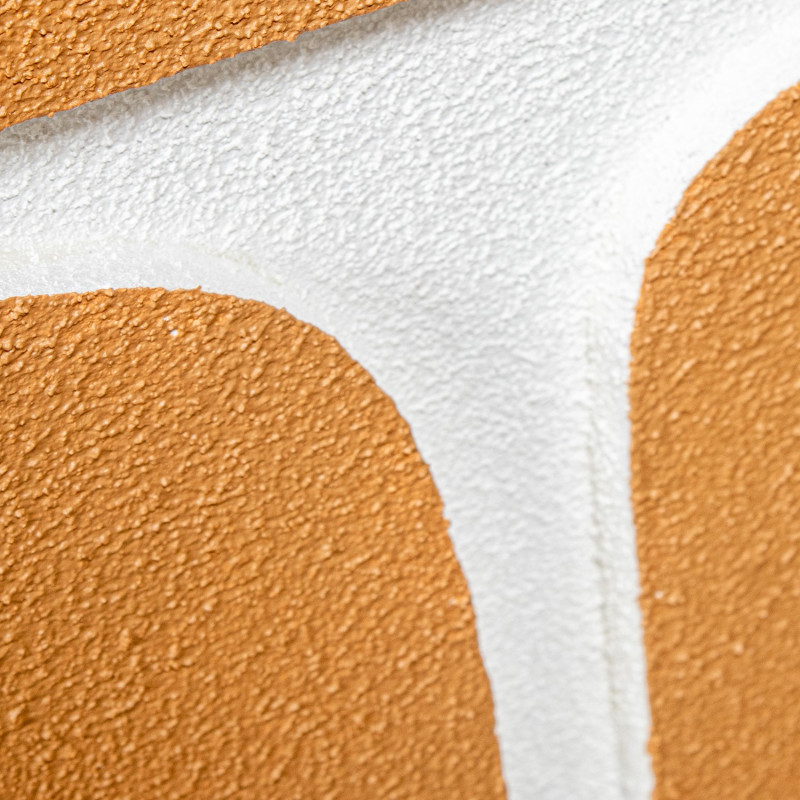 Tableau abstrait mid-century orange terracotta sur toile 80x100 cm Nomue  - 5