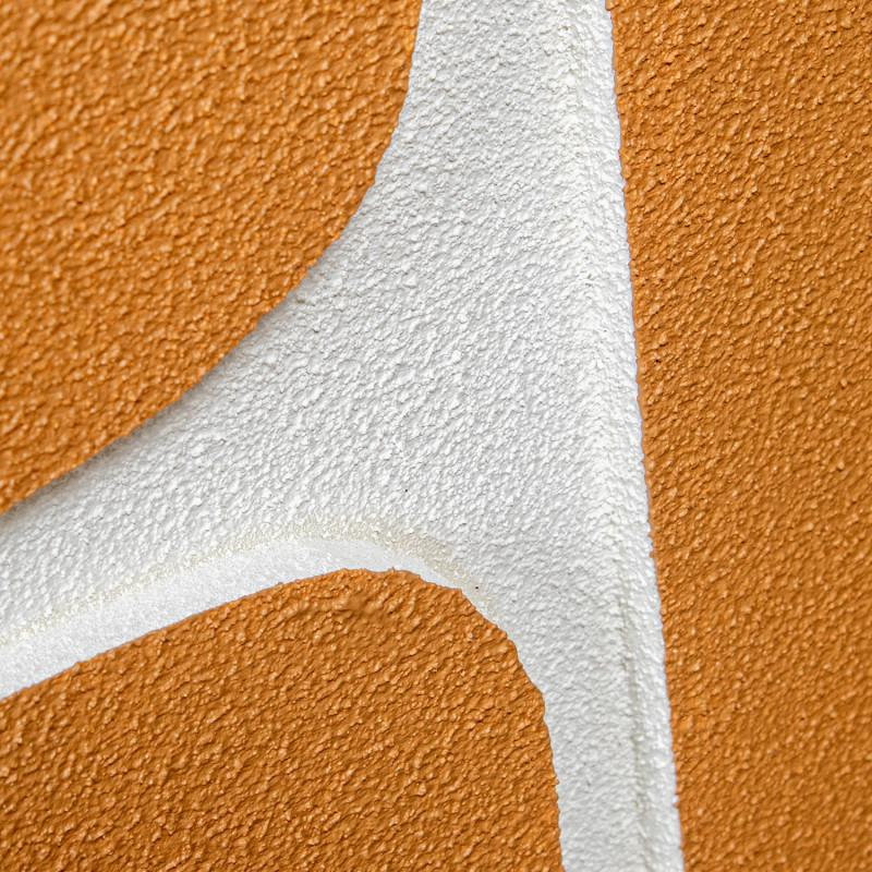 Tableau abstrait mid-century orange terracotta sur toile 80x100 cm Nomue  - 4