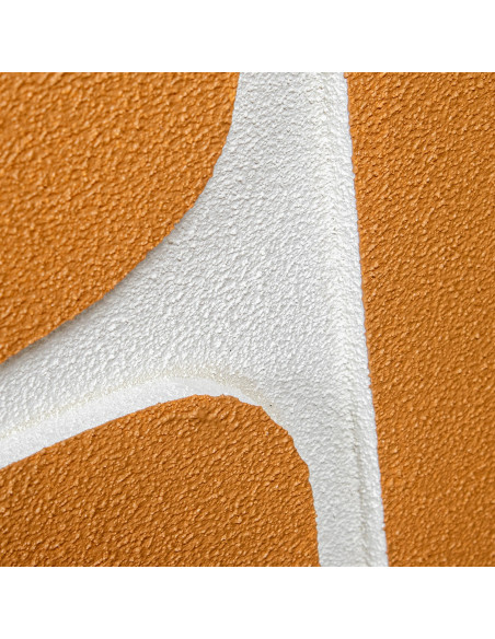 Tableau abstrait mid-century orange terracotta sur toile 80x100 cm Nomue  - 4