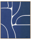 Tableau abstrait mid-century bleu marine sur toile 80x100 cm Nomue