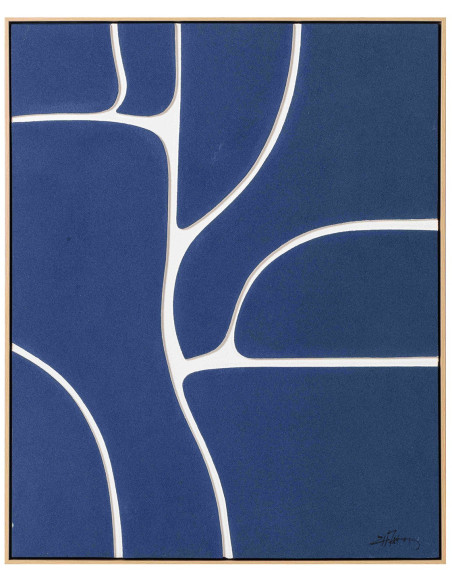 Tableau abstrait mid-century bleu marine sur toile 80x100 cm Nomue  - 1