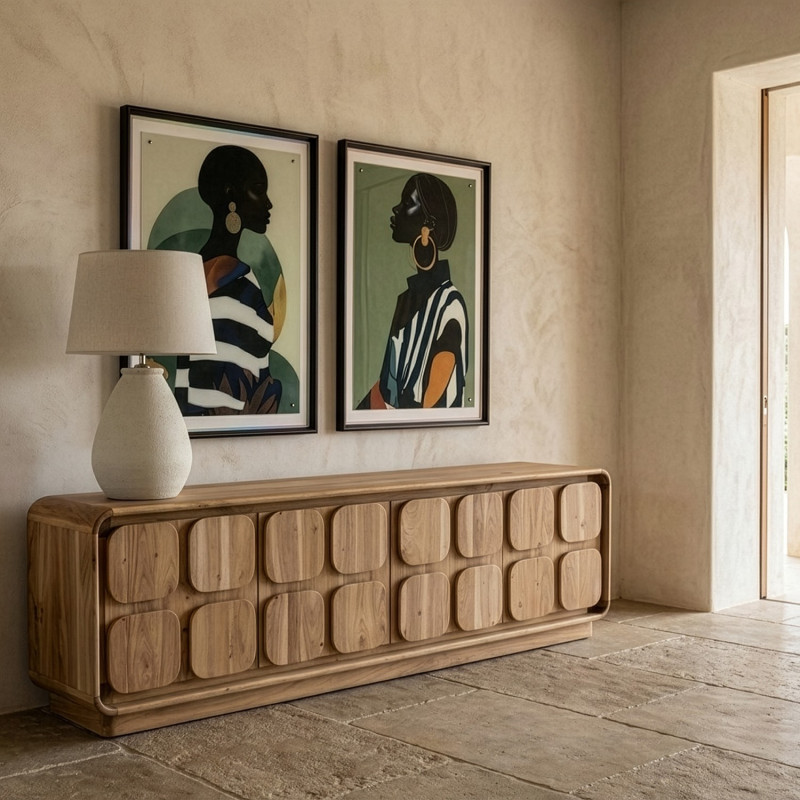 Tableau femme africaine contemporain en verre trempé 80x110 cm Vovua  - 2