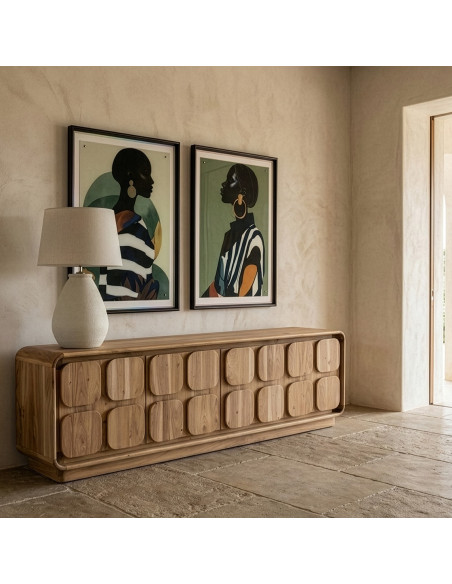 Tableau femme africaine contemporain en verre trempé 80x110 cm Vovua  - 2