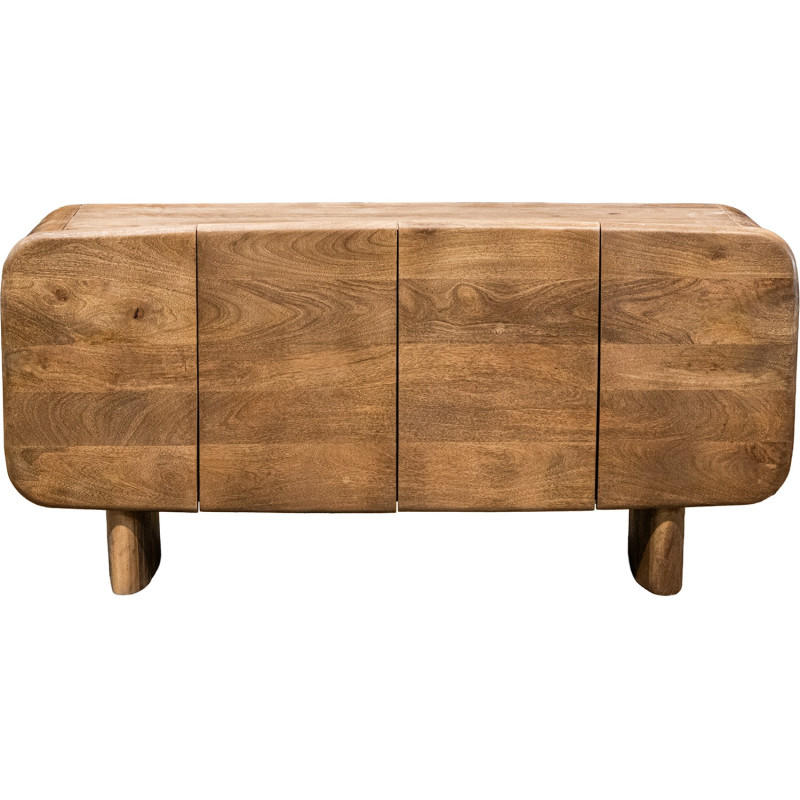 Buffet 4 portes arrondi en bois de manguier 160 cm Rivoe  - 2