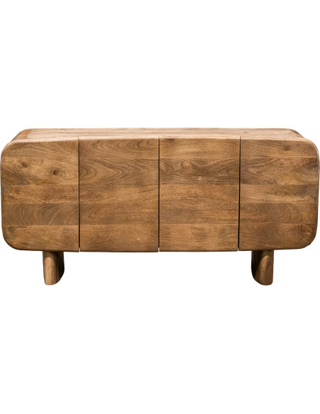 Buffet 4 portes arrondi en bois de manguier 160 cm Rivoe  - 2