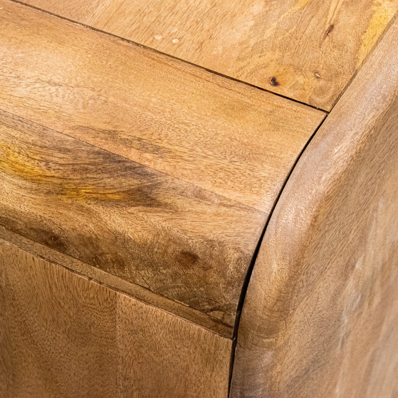 Buffet 4 portes arrondi en bois de manguier 160 cm Rivoe  - 6