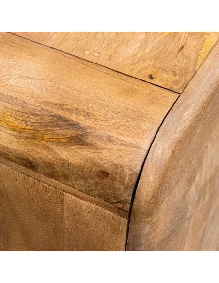 Buffet 4 portes arrondi en bois de manguier 160 cm Rivoe  - 6