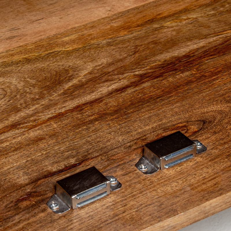 Buffet 4 portes manguier naturel rainuré 152x41x83 cm Muzuo  - 4